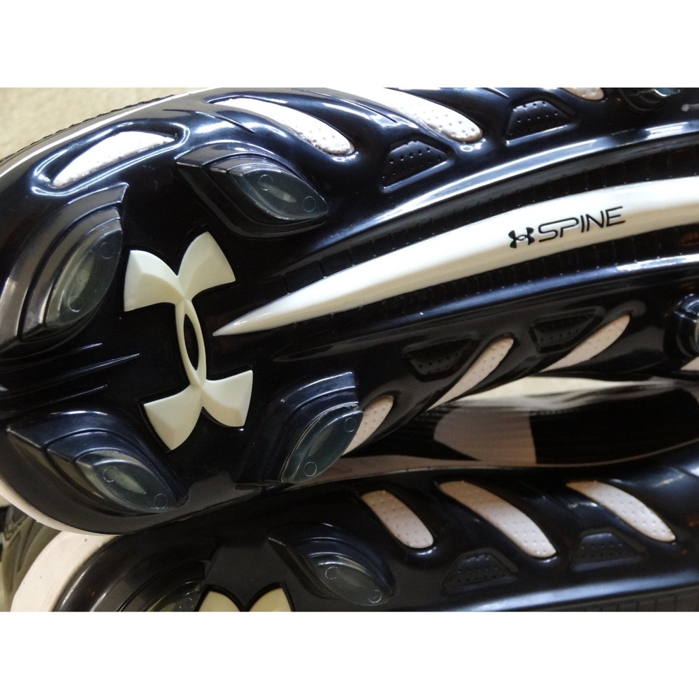 Under Armour Spine Football Cleats Mens 12‎ Black White 1269740-001 Mid Top - Picture 8 of 10